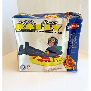 RALLY Multipurpose Snow‎ Tube Yellow Red Flames Handles 36" SportsStuff Sledding